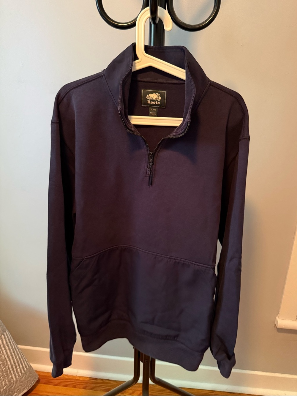 Roots Men's Navy Half-Zip Sweatshirt Pullover